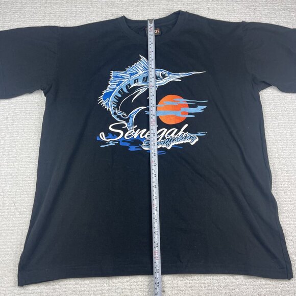 VTG Fishing shirt Men's Size XL Black Senegal Sea marlin sport fishing (Read) - Picture 9 of 11